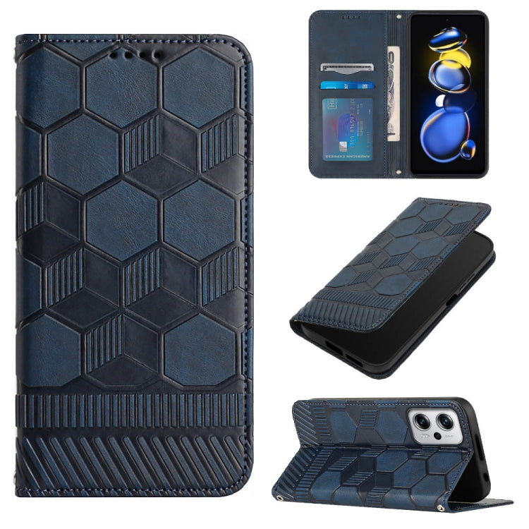 Custodia per telefono a conchiglia in pelle magnetica con trama di calcio, For Xiaomi Redmi Note 11T Pro, For Xiaomi Poco M4 5G, For Xiaomi Poco M4 Pro 4G, For Xiaomi Poco M4 Pro 5G