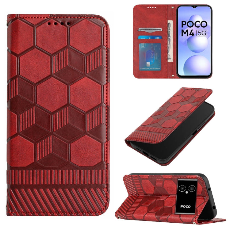 Custodia per telefono a conchiglia in pelle magnetica con trama di calcio, For Xiaomi Redmi Note 11T Pro, For Xiaomi Poco M4 5G, For Xiaomi Poco M4 Pro 4G, For Xiaomi Poco M4 Pro 5G