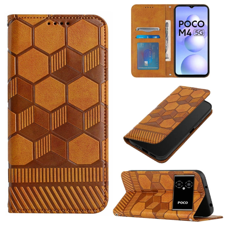 Custodia per telefono a conchiglia in pelle magnetica con trama di calcio, For Xiaomi Redmi Note 11T Pro, For Xiaomi Poco M4 5G, For Xiaomi Poco M4 Pro 4G, For Xiaomi Poco M4 Pro 5G