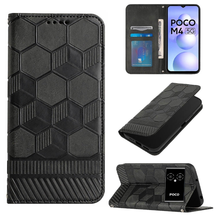 Custodia per telefono a conchiglia in pelle magnetica con trama di calcio, For Xiaomi Redmi Note 11T Pro, For Xiaomi Poco M4 5G, For Xiaomi Poco M4 Pro 4G, For Xiaomi Poco M4 Pro 5G