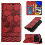 Custodia per telefono a conchiglia in pelle magnetica con trama di calcio, For Xiaomi Redmi Note 11T Pro, For Xiaomi Poco M4 5G, For Xiaomi Poco M4 Pro 4G, For Xiaomi Poco M4 Pro 5G