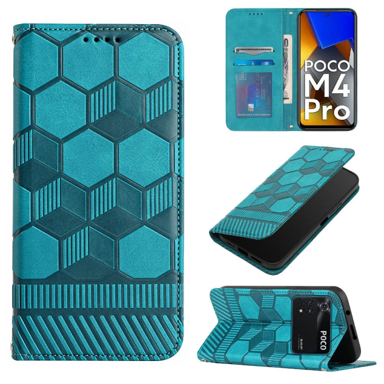 Custodia per telefono a conchiglia in pelle magnetica con trama di calcio, For Xiaomi Redmi Note 11T Pro, For Xiaomi Poco M4 5G, For Xiaomi Poco M4 Pro 4G, For Xiaomi Poco M4 Pro 5G