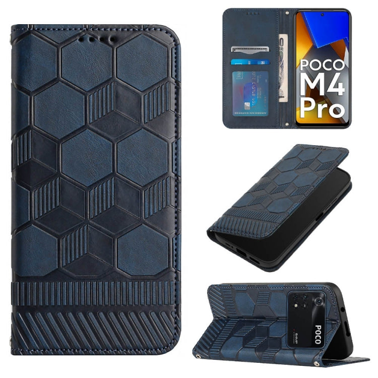 Custodia per telefono a conchiglia in pelle magnetica con trama di calcio, For Xiaomi Redmi Note 11T Pro, For Xiaomi Poco M4 5G, For Xiaomi Poco M4 Pro 4G, For Xiaomi Poco M4 Pro 5G