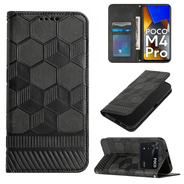 Custodia per telefono a conchiglia in pelle magnetica con trama di calcio, For Xiaomi Redmi Note 11T Pro, For Xiaomi Poco M4 5G, For Xiaomi Poco M4 Pro 4G, For Xiaomi Poco M4 Pro 5G