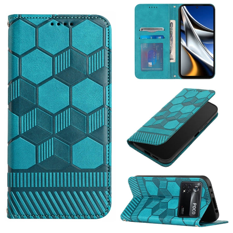 Custodia per telefono a conchiglia in pelle magnetica con trama di calcio, For Xiaomi Redmi Note 11T Pro, For Xiaomi Poco M4 5G, For Xiaomi Poco M4 Pro 4G, For Xiaomi Poco M4 Pro 5G