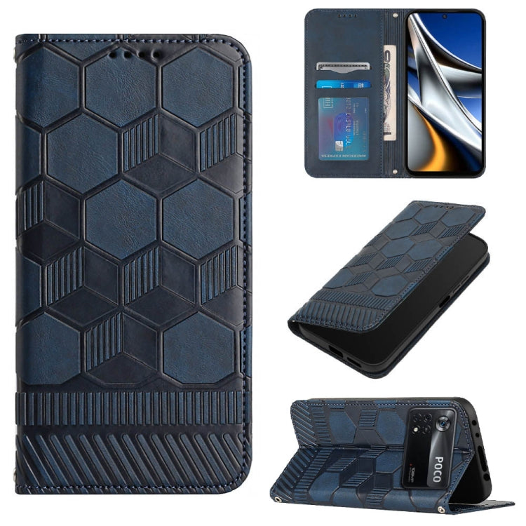 Custodia per telefono a conchiglia in pelle magnetica con trama di calcio, For Xiaomi Redmi Note 11T Pro, For Xiaomi Poco M4 5G, For Xiaomi Poco M4 Pro 4G, For Xiaomi Poco M4 Pro 5G