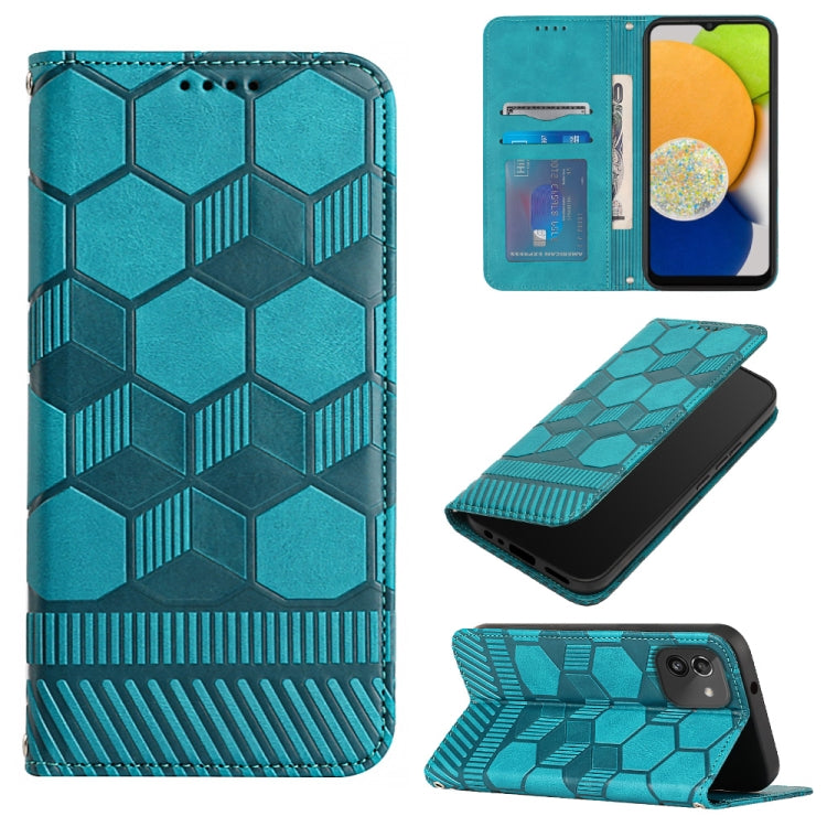 Custodia per telefono a conchiglia in pelle magnetica con trama di calcio, For Samsung Galaxy A03 164mm, For Samsung Galaxy A03s 164mm India, For Samsung Galaxy A03s 165.8mm US Version, For Samsung Galaxy A03s 166.5mm EU Version