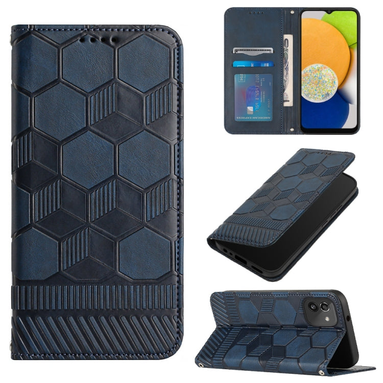 Custodia per telefono a conchiglia in pelle magnetica con trama di calcio, For Samsung Galaxy A03 164mm, For Samsung Galaxy A03s 164mm India, For Samsung Galaxy A03s 165.8mm US Version, For Samsung Galaxy A03s 166.5mm EU Version