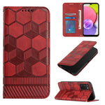 Custodia per telefono a conchiglia in pelle magnetica con trama di calcio, For Samsung Galaxy A03 164mm, For Samsung Galaxy A03s 164mm India, For Samsung Galaxy A03s 165.8mm US Version, For Samsung Galaxy A03s 166.5mm EU Version