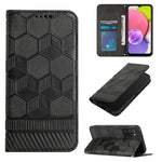 Custodia per telefono a conchiglia in pelle magnetica con trama di calcio, For Samsung Galaxy A03 164mm, For Samsung Galaxy A03s 164mm India, For Samsung Galaxy A03s 165.8mm US Version, For Samsung Galaxy A03s 166.5mm EU Version