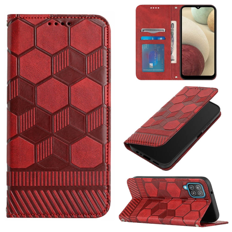Custodia per telefono a conchiglia in pelle magnetica con trama di calcio, For Samsung Galaxy A12 5G / M12 / F12, For Samsung Galaxy A13 5G, For Samsung Galaxy A23 5G, For Samsung Galaxy A33 5G