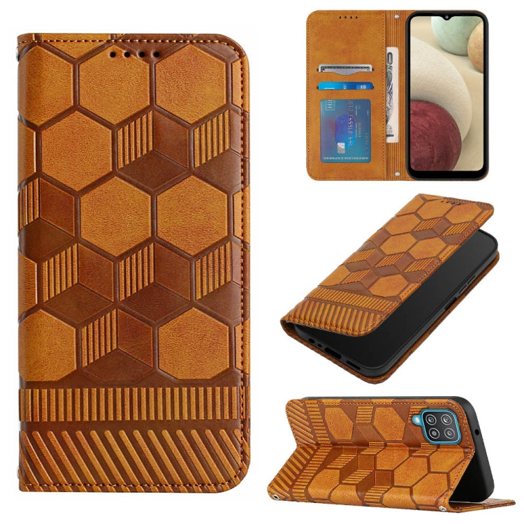 Custodia per telefono a conchiglia in pelle magnetica con trama di calcio, For Samsung Galaxy A12 5G / M12 / F12, For Samsung Galaxy A13 5G, For Samsung Galaxy A23 5G, For Samsung Galaxy A33 5G