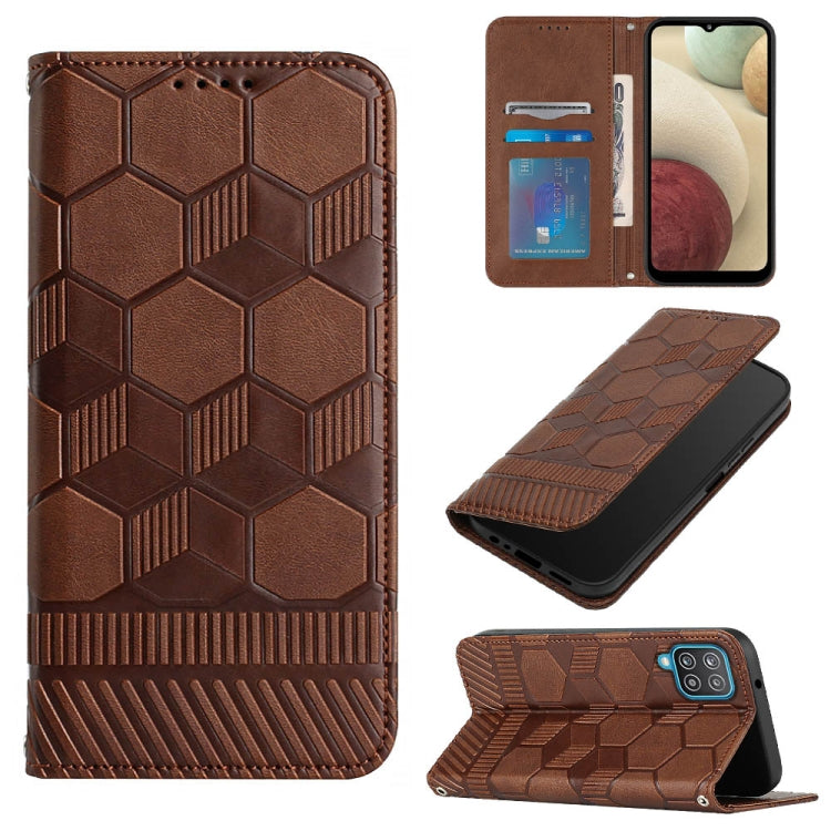 Custodia per telefono a conchiglia in pelle magnetica con trama di calcio, For Samsung Galaxy A12 5G / M12 / F12, For Samsung Galaxy A13 5G, For Samsung Galaxy A23 5G, For Samsung Galaxy A33 5G