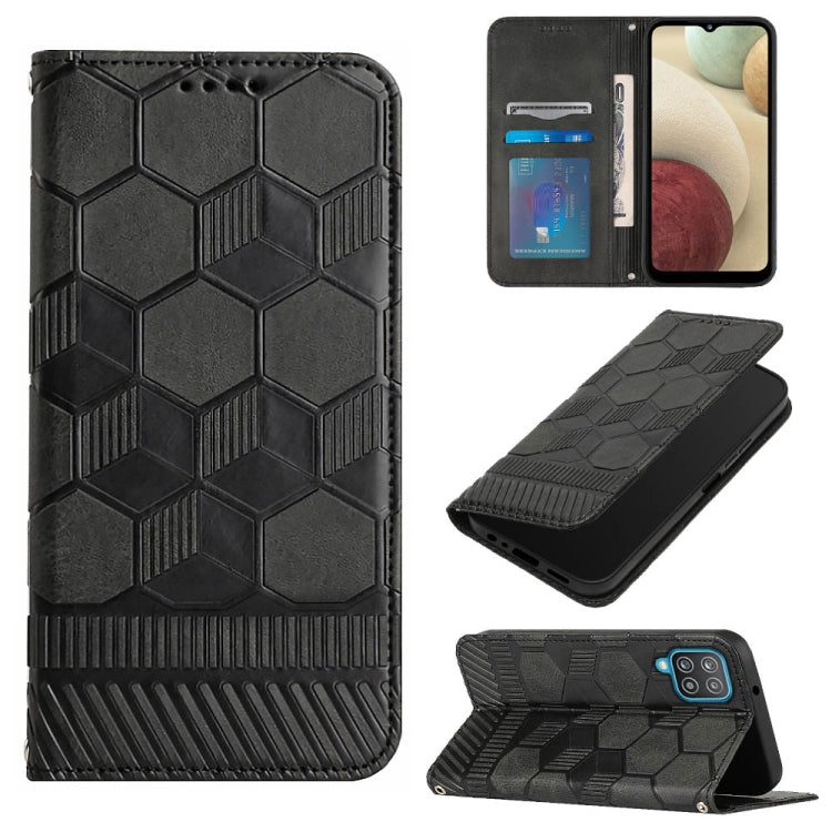 Custodia per telefono a conchiglia in pelle magnetica con trama di calcio, For Samsung Galaxy A12 5G / M12 / F12, For Samsung Galaxy A13 5G, For Samsung Galaxy A23 5G, For Samsung Galaxy A33 5G