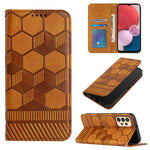 Custodia per telefono a conchiglia in pelle magnetica con trama di calcio, For Samsung Galaxy S22+ 5G, For Samsung Galaxy S22 Ultra 5G, For Samsung Galaxy A03 166mm, For Samsung Galaxy A13 4G
