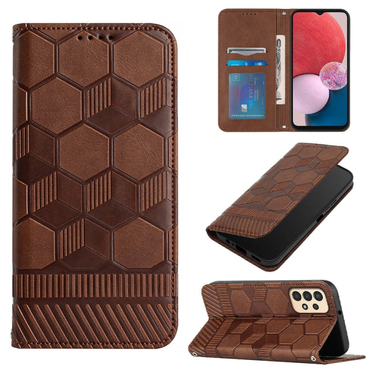 Custodia per telefono a conchiglia in pelle magnetica con trama di calcio, For Samsung Galaxy S22+ 5G, For Samsung Galaxy S22 Ultra 5G, For Samsung Galaxy A03 166mm, For Samsung Galaxy A13 4G