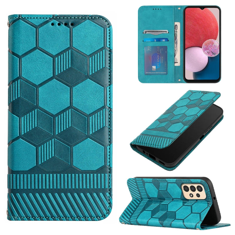 Custodia per telefono a conchiglia in pelle magnetica con trama di calcio, For Samsung Galaxy S22+ 5G, For Samsung Galaxy S22 Ultra 5G, For Samsung Galaxy A03 166mm, For Samsung Galaxy A13 4G