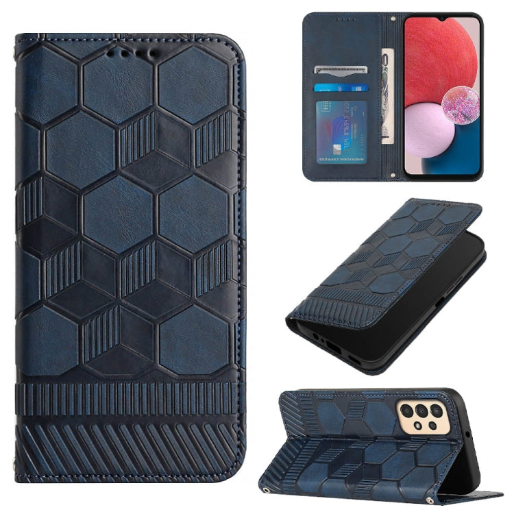 Custodia per telefono a conchiglia in pelle magnetica con trama di calcio, For Samsung Galaxy S22+ 5G, For Samsung Galaxy S22 Ultra 5G, For Samsung Galaxy A03 166mm, For Samsung Galaxy A13 4G