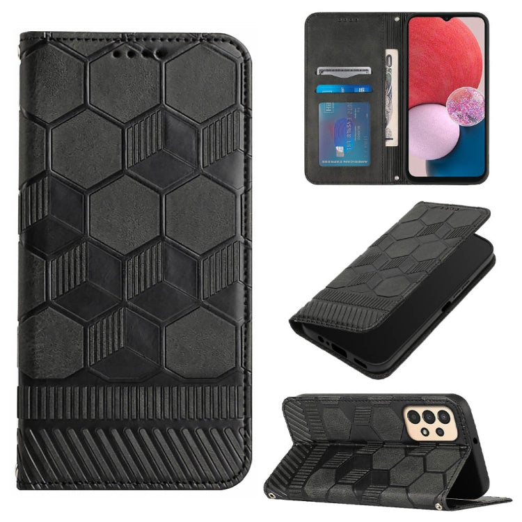 Custodia per telefono a conchiglia in pelle magnetica con trama di calcio, For Samsung Galaxy S22+ 5G, For Samsung Galaxy S22 Ultra 5G, For Samsung Galaxy A03 166mm, For Samsung Galaxy A13 4G