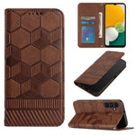 Custodia per telefono a conchiglia in pelle magnetica con trama di calcio, For Samsung Galaxy A12 5G / M12 / F12, For Samsung Galaxy A13 5G, For Samsung Galaxy A23 5G, For Samsung Galaxy A33 5G