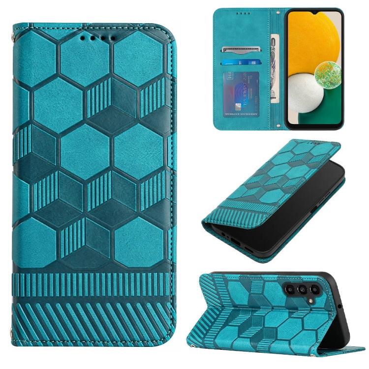 Custodia per telefono a conchiglia in pelle magnetica con trama di calcio, For Samsung Galaxy A12 5G / M12 / F12, For Samsung Galaxy A13 5G, For Samsung Galaxy A23 5G, For Samsung Galaxy A33 5G