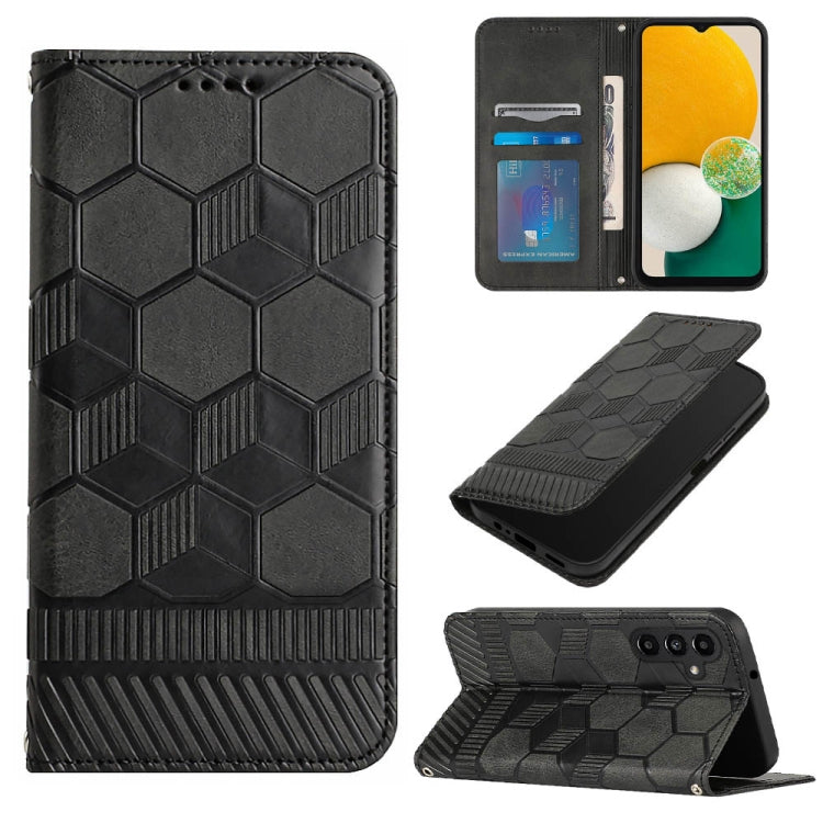 Custodia per telefono a conchiglia in pelle magnetica con trama di calcio, For Samsung Galaxy A12 5G / M12 / F12, For Samsung Galaxy A13 5G, For Samsung Galaxy A23 5G, For Samsung Galaxy A33 5G