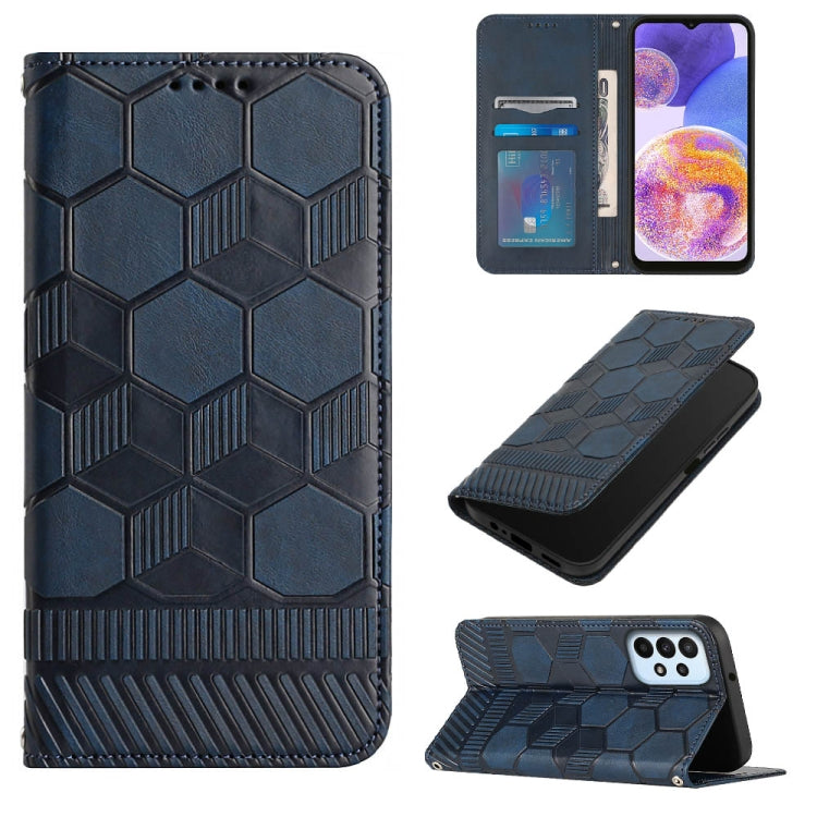 Custodia per telefono a conchiglia in pelle magnetica con trama di calcio, For Samsung Galaxy A12 5G / M12 / F12, For Samsung Galaxy A13 5G, For Samsung Galaxy A23 5G, For Samsung Galaxy A33 5G