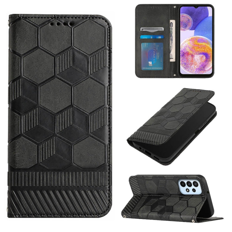 Custodia per telefono a conchiglia in pelle magnetica con trama di calcio, For Samsung Galaxy A12 5G / M12 / F12, For Samsung Galaxy A13 5G, For Samsung Galaxy A23 5G, For Samsung Galaxy A33 5G