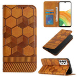 Custodia per telefono a conchiglia in pelle magnetica con trama di calcio, For Samsung Galaxy A12 5G / M12 / F12, For Samsung Galaxy A13 5G, For Samsung Galaxy A23 5G, For Samsung Galaxy A33 5G