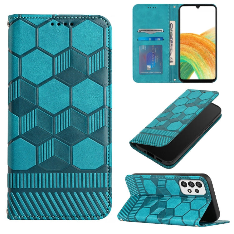 Custodia per telefono a conchiglia in pelle magnetica con trama di calcio, For Samsung Galaxy A12 5G / M12 / F12, For Samsung Galaxy A13 5G, For Samsung Galaxy A23 5G, For Samsung Galaxy A33 5G