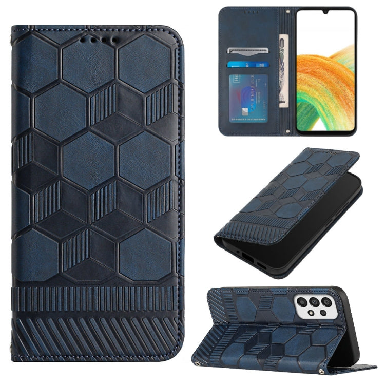 Custodia per telefono a conchiglia in pelle magnetica con trama di calcio, For Samsung Galaxy A12 5G / M12 / F12, For Samsung Galaxy A13 5G, For Samsung Galaxy A23 5G, For Samsung Galaxy A33 5G