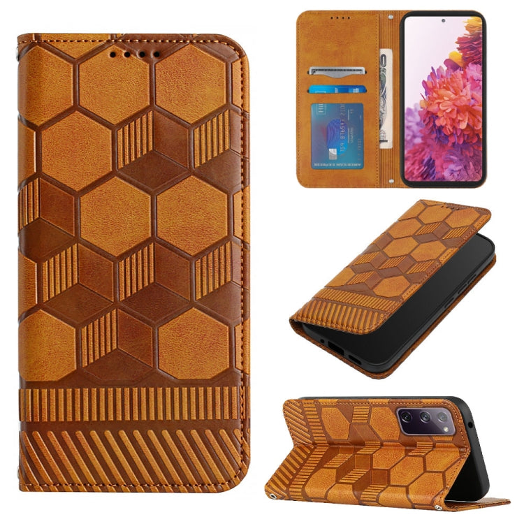 Custodia per telefono a conchiglia in pelle magnetica con trama di calcio, For Samsung Galaxy A53 5G, For Samsung Galaxy A73 5G, For Samsung Galaxy S20 FE 2022 / S20 FE 5G&4G / S20 Lite / S20 Fan Edition, For Samsung Galaxy S21 5G