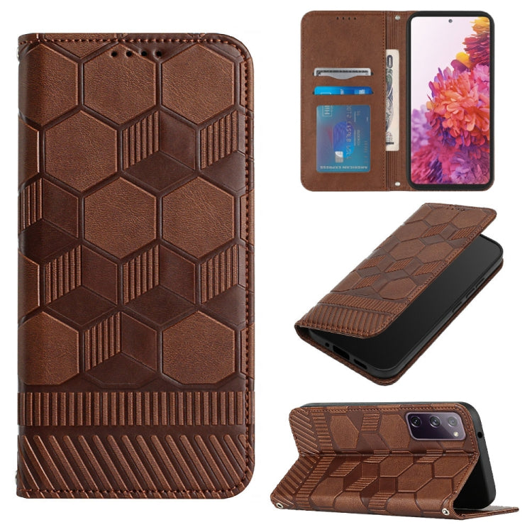 Custodia per telefono a conchiglia in pelle magnetica con trama di calcio, For Samsung Galaxy A53 5G, For Samsung Galaxy A73 5G, For Samsung Galaxy S20 FE 2022 / S20 FE 5G&4G / S20 Lite / S20 Fan Edition, For Samsung Galaxy S21 5G