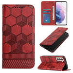 Custodia per telefono a conchiglia in pelle magnetica con trama di calcio, For Samsung Galaxy S21+ 5G, For Samsung Galaxy S21 Ultra 5G, For Samsung Galaxy S21 FE, For Samsung Galaxy S22 5G