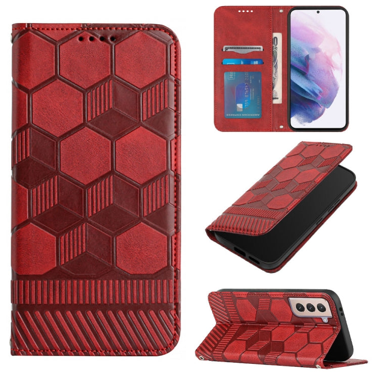Custodia per telefono a conchiglia in pelle magnetica con trama di calcio, For Samsung Galaxy S21+ 5G, For Samsung Galaxy S21 Ultra 5G, For Samsung Galaxy S21 FE, For Samsung Galaxy S22 5G