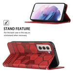 Custodia per telefono a conchiglia in pelle magnetica con trama di calcio, For Samsung Galaxy S21+ 5G, For Samsung Galaxy S21 Ultra 5G, For Samsung Galaxy S21 FE, For Samsung Galaxy S22 5G