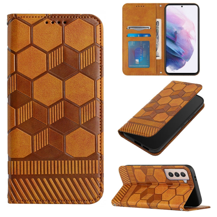 Custodia per telefono a conchiglia in pelle magnetica con trama di calcio, For Samsung Galaxy S21+ 5G, For Samsung Galaxy S21 Ultra 5G, For Samsung Galaxy S21 FE, For Samsung Galaxy S22 5G