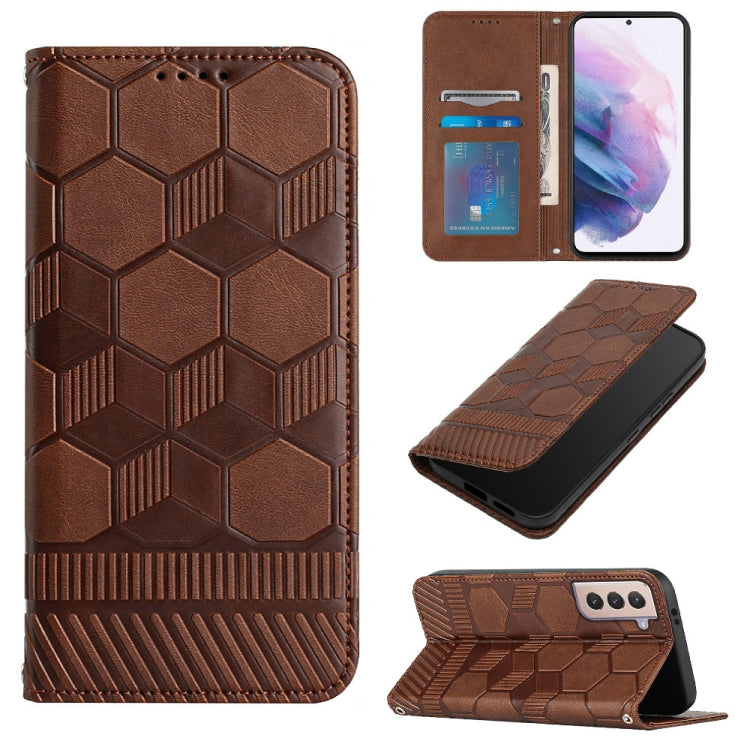 Custodia per telefono a conchiglia in pelle magnetica con trama di calcio, For Samsung Galaxy S21+ 5G, For Samsung Galaxy S21 Ultra 5G, For Samsung Galaxy S21 FE, For Samsung Galaxy S22 5G