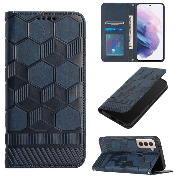Custodia per telefono a conchiglia in pelle magnetica con trama di calcio, For Samsung Galaxy S21+ 5G, For Samsung Galaxy S21 Ultra 5G, For Samsung Galaxy S21 FE, For Samsung Galaxy S22 5G