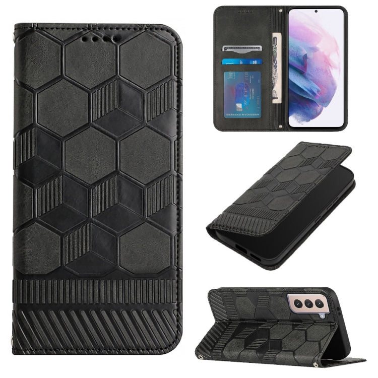 Custodia per telefono a conchiglia in pelle magnetica con trama di calcio, For Samsung Galaxy S21+ 5G, For Samsung Galaxy S21 Ultra 5G, For Samsung Galaxy S21 FE, For Samsung Galaxy S22 5G