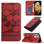 Custodia per telefono a conchiglia in pelle magnetica con trama di calcio, For Samsung Galaxy S21+ 5G, For Samsung Galaxy S21 Ultra 5G, For Samsung Galaxy S21 FE, For Samsung Galaxy S22 5G