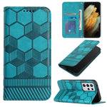 Custodia per telefono a conchiglia in pelle magnetica con trama di calcio, For Samsung Galaxy S21+ 5G, For Samsung Galaxy S21 Ultra 5G, For Samsung Galaxy S21 FE, For Samsung Galaxy S22 5G