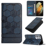 Custodia per telefono a conchiglia in pelle magnetica con trama di calcio, For Samsung Galaxy S21+ 5G, For Samsung Galaxy S21 Ultra 5G, For Samsung Galaxy S21 FE, For Samsung Galaxy S22 5G