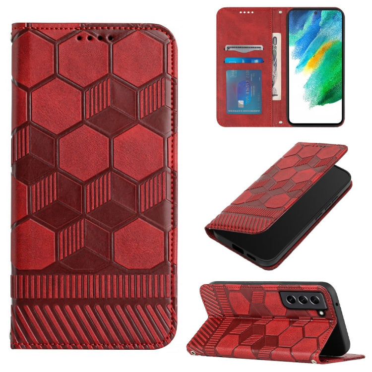 Custodia per telefono a conchiglia in pelle magnetica con trama di calcio, For Samsung Galaxy S21+ 5G, For Samsung Galaxy S21 Ultra 5G, For Samsung Galaxy S21 FE, For Samsung Galaxy S22 5G