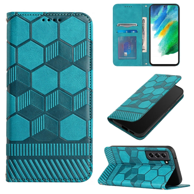 Custodia per telefono a conchiglia in pelle magnetica con trama di calcio, For Samsung Galaxy S21+ 5G, For Samsung Galaxy S21 Ultra 5G, For Samsung Galaxy S21 FE, For Samsung Galaxy S22 5G