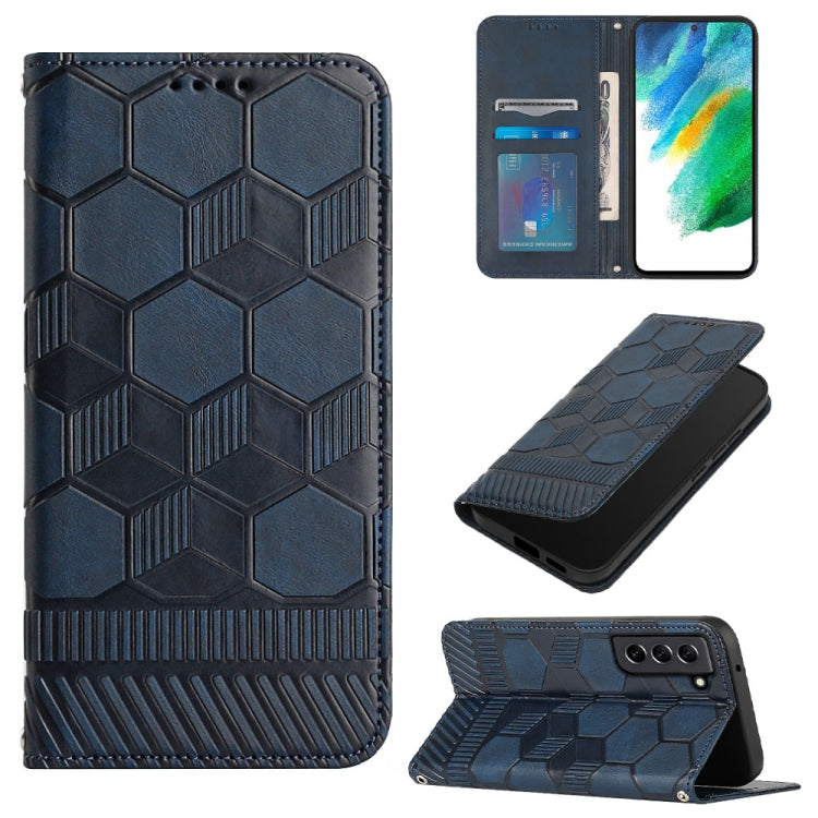 Custodia per telefono a conchiglia in pelle magnetica con trama di calcio, For Samsung Galaxy S21+ 5G, For Samsung Galaxy S21 Ultra 5G, For Samsung Galaxy S21 FE, For Samsung Galaxy S22 5G