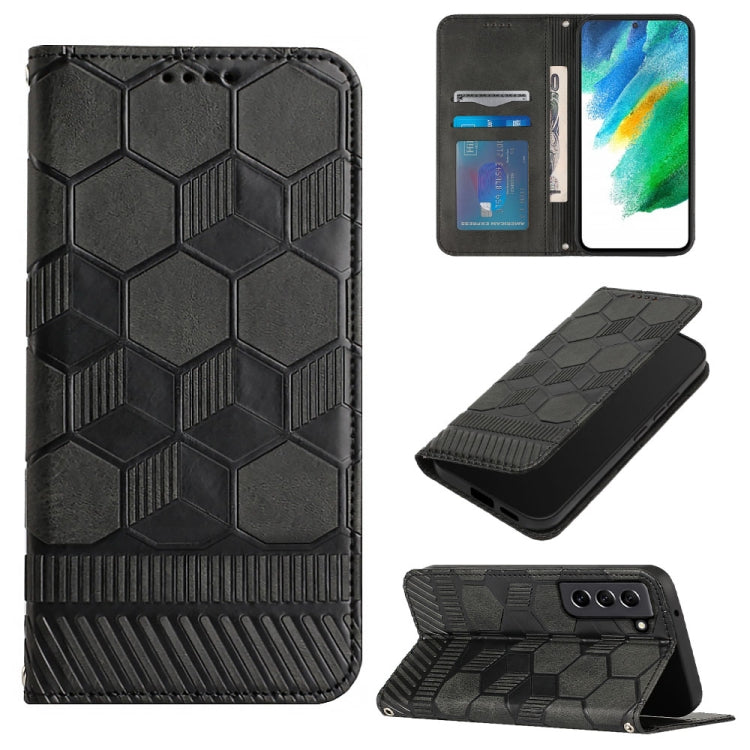 Custodia per telefono a conchiglia in pelle magnetica con trama di calcio, For Samsung Galaxy S21+ 5G, For Samsung Galaxy S21 Ultra 5G, For Samsung Galaxy S21 FE, For Samsung Galaxy S22 5G