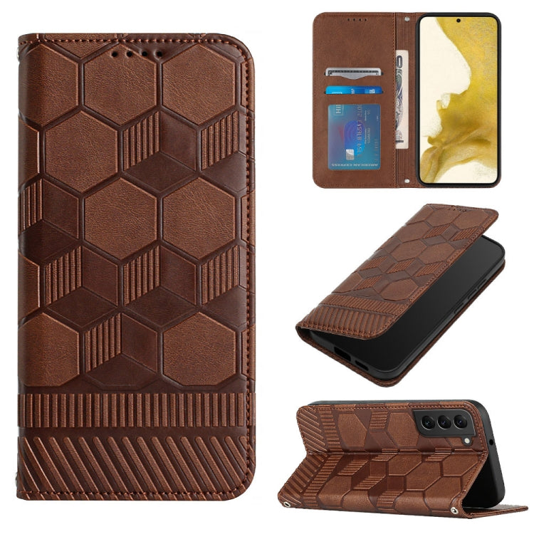 Custodia per telefono a conchiglia in pelle magnetica con trama di calcio, For Samsung Galaxy S21+ 5G, For Samsung Galaxy S21 Ultra 5G, For Samsung Galaxy S21 FE, For Samsung Galaxy S22 5G
