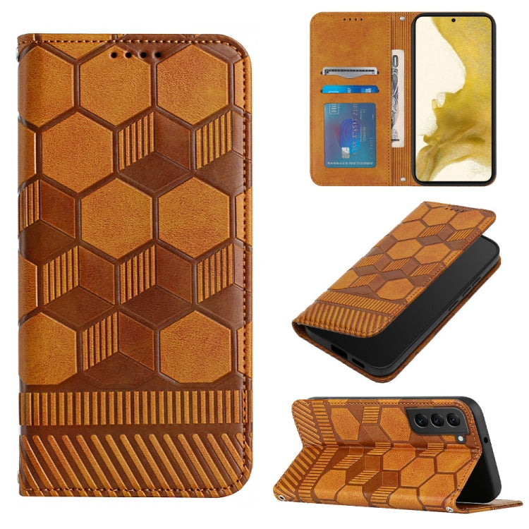 Custodia per telefono a conchiglia in pelle magnetica con trama di calcio, For Samsung Galaxy S22+ 5G, For Samsung Galaxy S22 Ultra 5G, For Samsung Galaxy A03 166mm, For Samsung Galaxy A13 4G