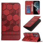 Custodia per telefono a conchiglia in pelle magnetica con trama di calcio, For Samsung Galaxy S22+ 5G, For Samsung Galaxy S22 Ultra 5G, For Samsung Galaxy A03 166mm, For Samsung Galaxy A13 4G
